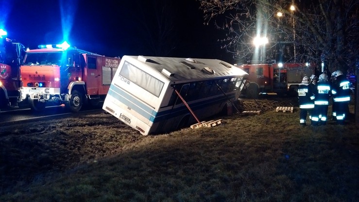 Wypadek autobusu na Dolnym Śląsku. 50 osób poszkodowanych