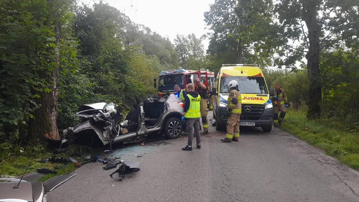 Tragiczny wypadek na Warmii. Nie żyją kierowca i niemowlę