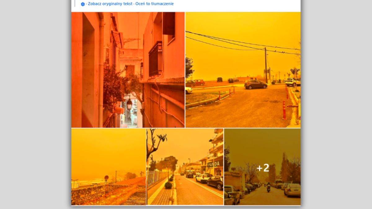 Napływ pyłu saharyjskiego, zmieniającego kolor nieba na Krecie