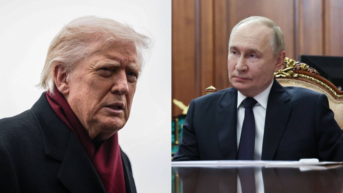 Portrety Donalda Trumpa i Władimira Putina, dwóch światowych przywódców.