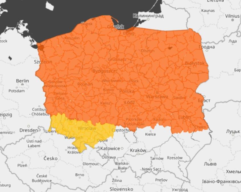 Ostrzeżenia meteorologiczne IMGW przed marznącymi opadami