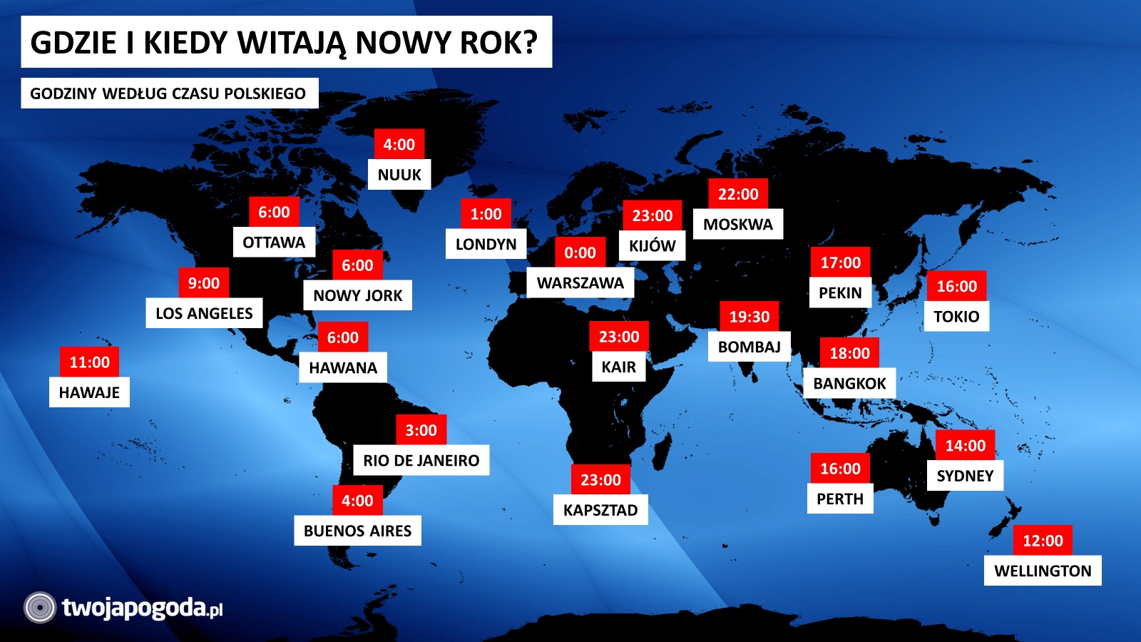 Powitanie 2018 roku w Tokio