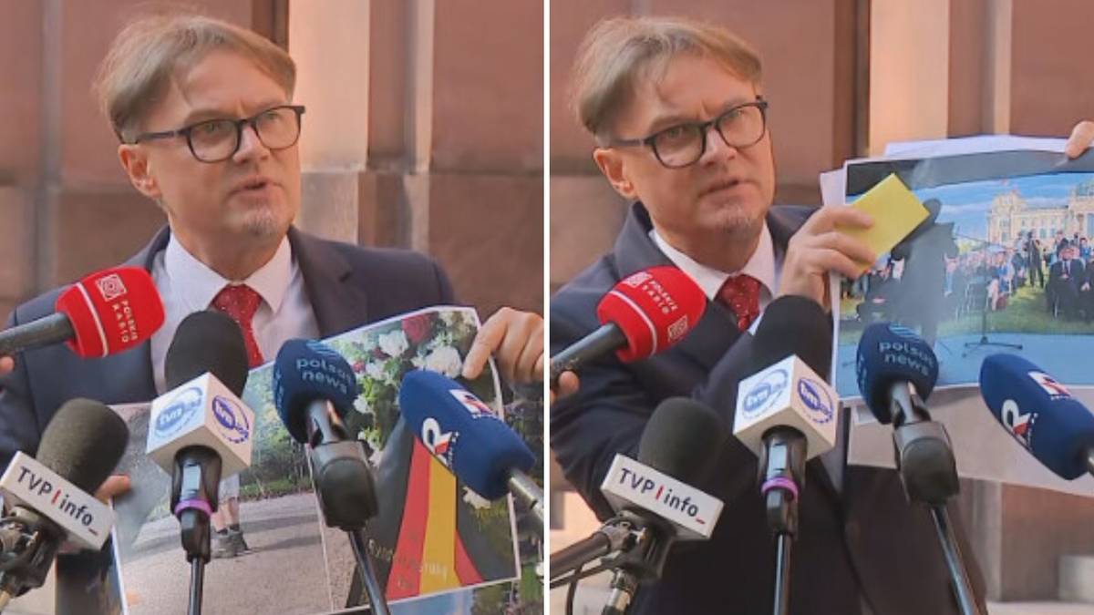 Mówił o wizycie Sikorskiego w USA, nagle wyciągnął zdjęcia. "Tępa propaganda"