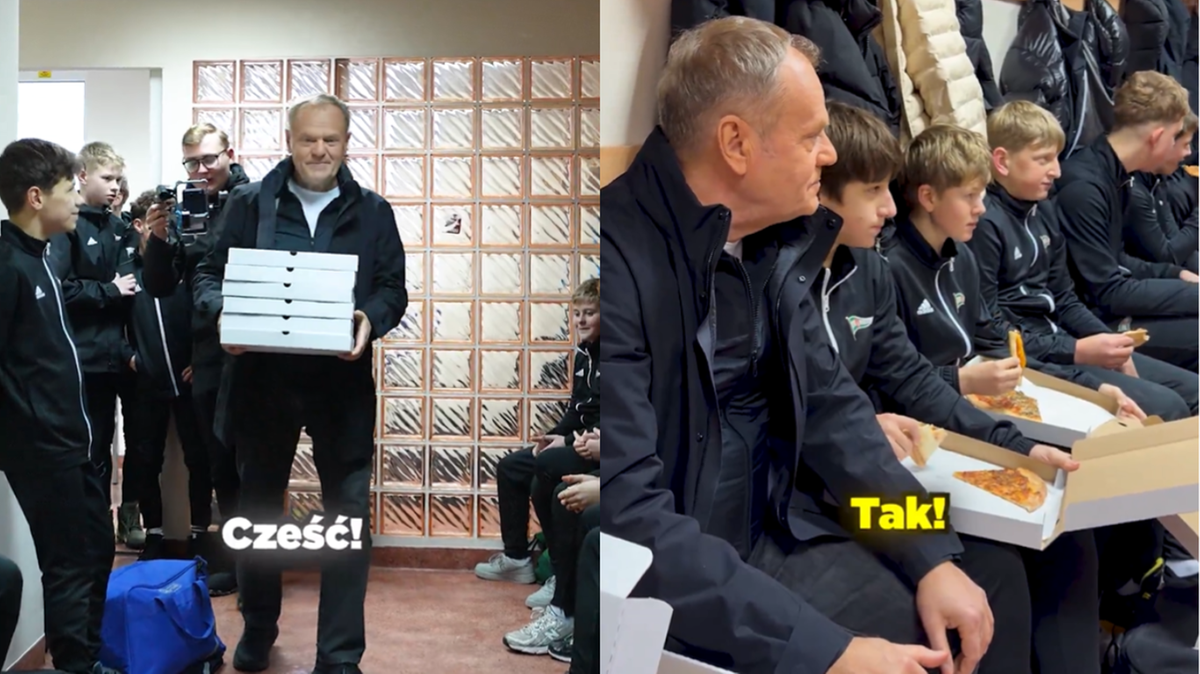 Donald Tusk zjadł pizzę z młodymi piłkarzami. "Tak jak się umawialiśmy"