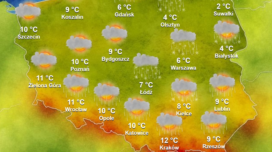 Prognoza pogody na środę, 7 marca 2018. Fot. TwojaPogoda.pl