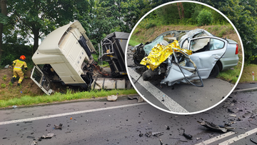 Śmiertelny wypadek na Dolnym Śląsku. Czołowe zderzenie z ciężarówką