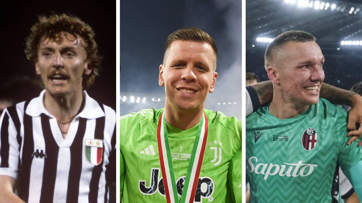 Trzech polskich piłkarzy: Zbigniew Boniek, Wojciech Szczęsny i Łukasz Skorupski, zwycięzcy Pucharu Włoch.