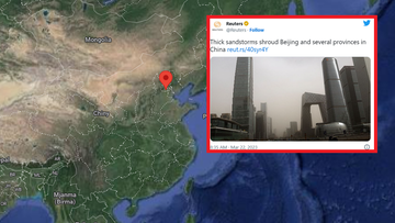 Burza piaskowa spowiła Pekin. Zanieczyszczenie powietrza zagraża zdrowiu