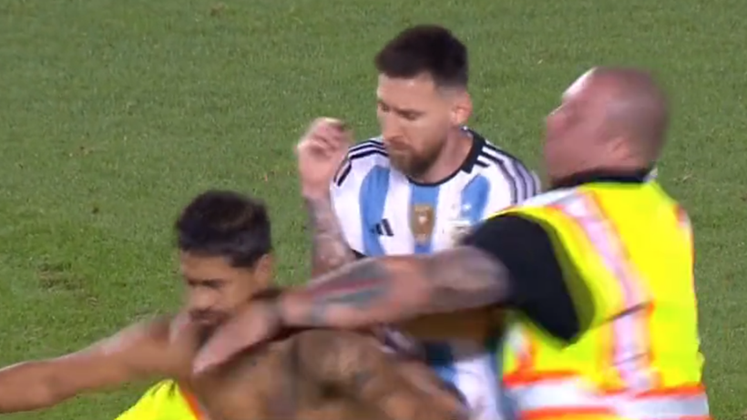Lionel Messi podpisał się na skórze kibica i został zaatakowany przez ochronę! (WIDEO)