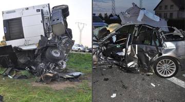 Tragedia w Międzyrzecu Podlaskim. Bmw wjechało wprost pod ciężarówkę