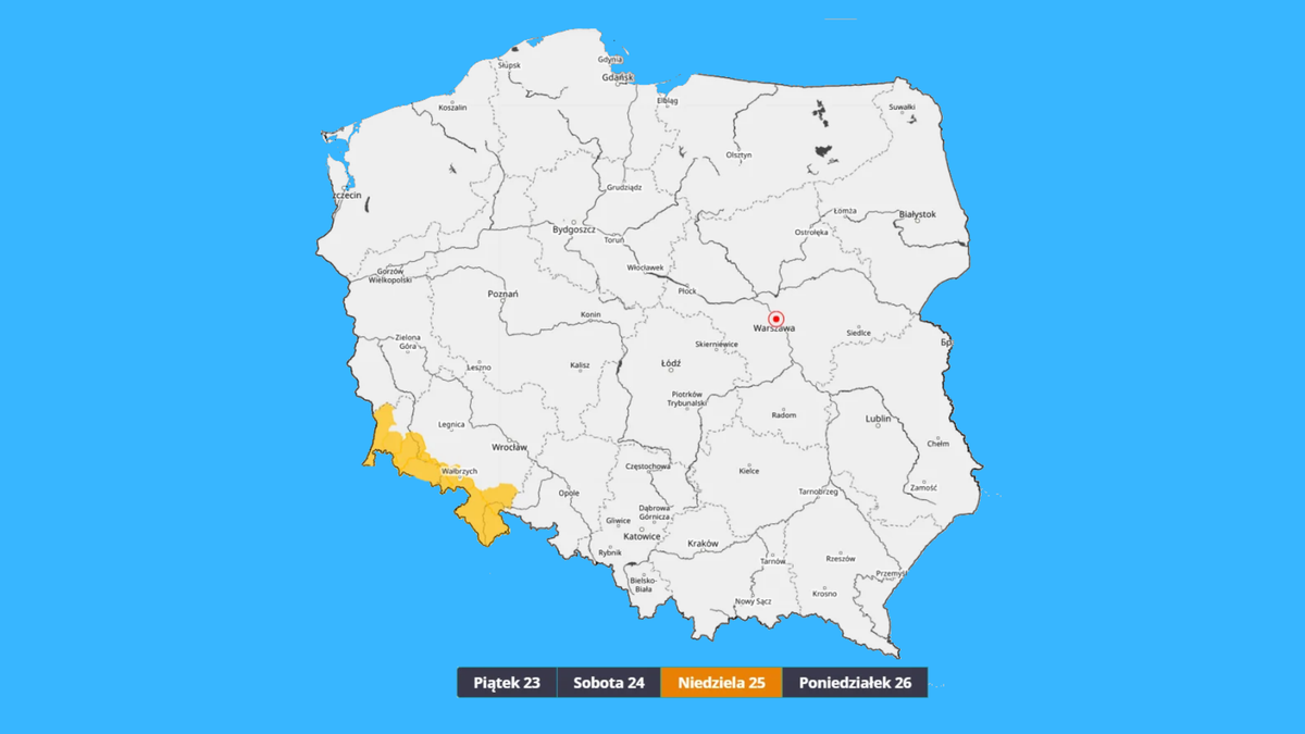 IMGW planuje wydać żółte alerty ze względu na silny wiatr dla części Dolnego Śląska