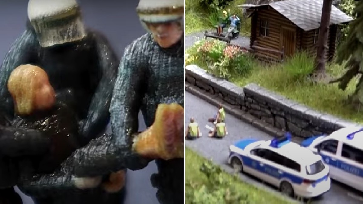 Niemcy. Sklep z zabawkami sprzedaje miniaturową scenę zatrzymania przez policję Grety Thunberg