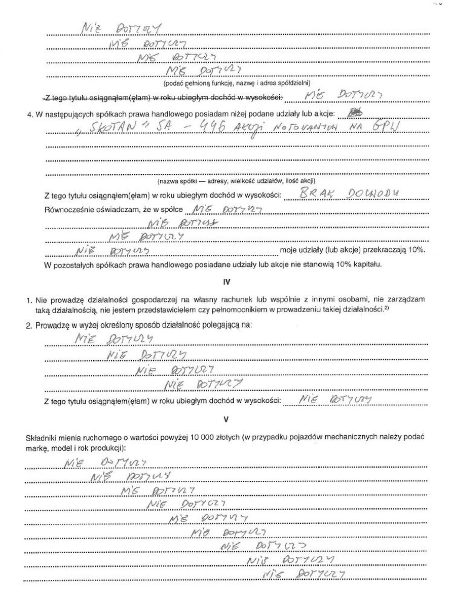 Oświadczenie majątkowe prezydenta Andrzeja Dudy, strona 3