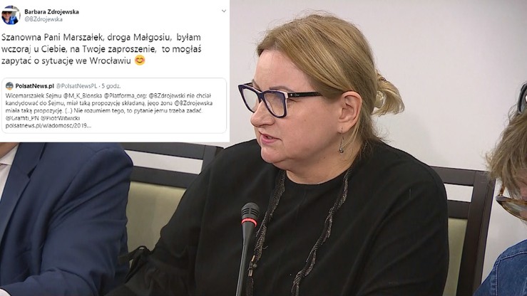 "Byłam wczoraj u ciebie, mogłaś zapytać o Wrocław". Zdrojewska odpowiada Kidawie-Błońskiej