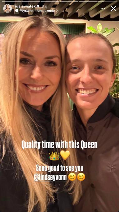 Iga Świątek i Lindsey Vonn