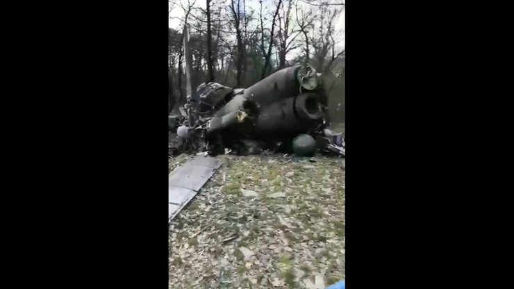 Wojna Rosja-Ukraina. Ukraińskie wojsko zestrzeliło rosyjski helikopter Mi-35