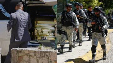 Złota trumna, muzyka i wojsko przed cmentarzem. Pogrzeb El Mencho