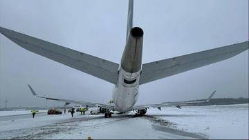 Incydent na lotnisku w Wilnie. Polski samolot zsunął się z pasa startowego