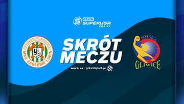 Logo KGHM Zagłębie Lubin obok napisu SKR&Oacute;T MECZU i logo Sośnica Gliwice.