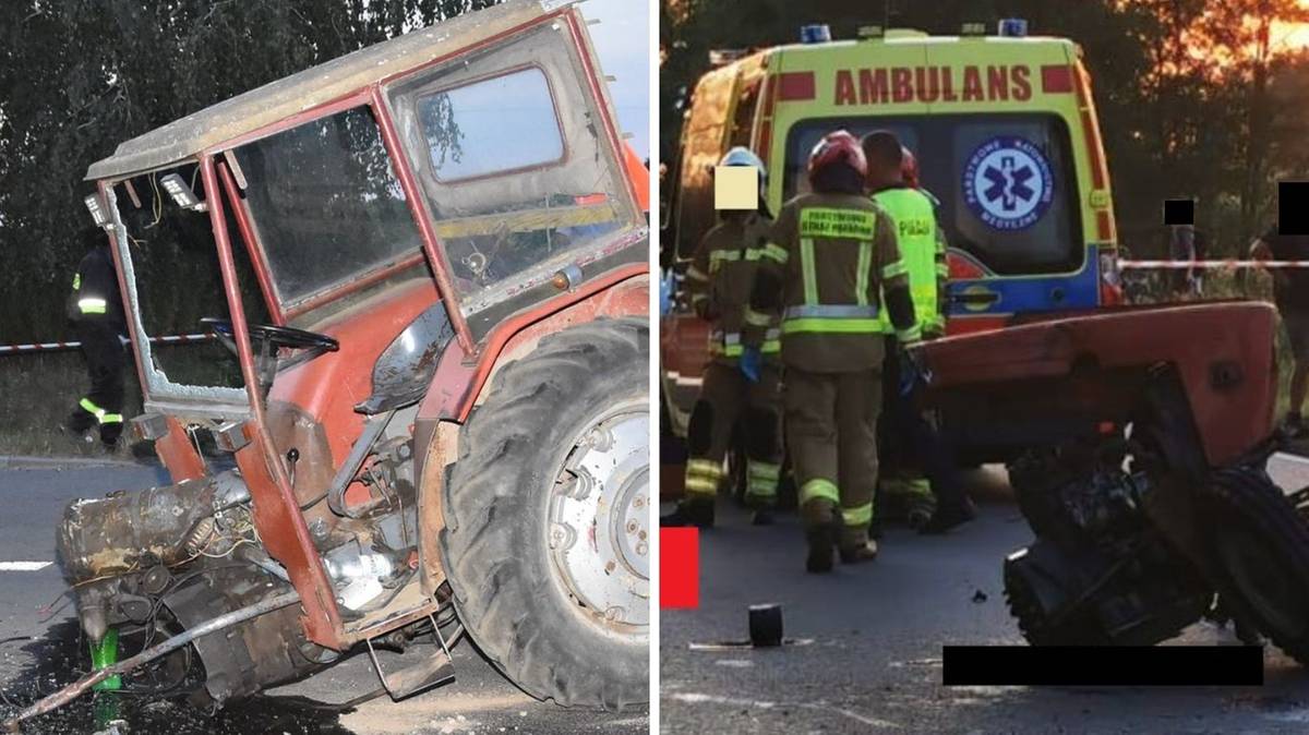 Ciągnik zderzył się z motocyklem. Nie żyje 21-latek