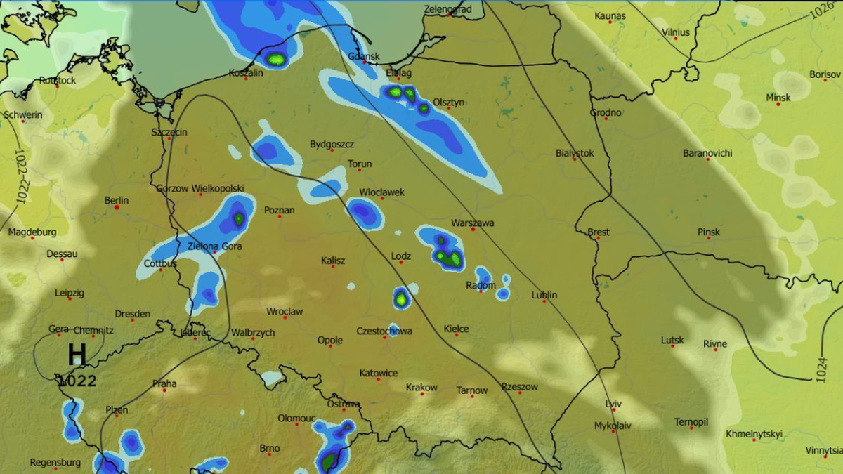 Opady deszczu wystąpią przede wszystkim na zachodzie i południu, choć z czasem mokro zrobi się również na północy