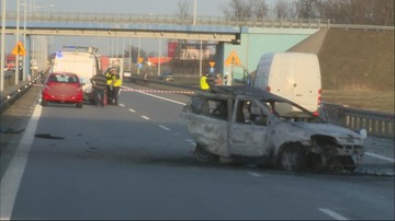 Pasażer seicento spłonął żywcem, kierowca w stanie krytycznym. Wypadek na autostradzie A4