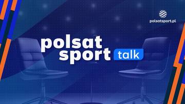 Grafika programu Polsat Sport Talk z dwoma fotelami studyjnymi i hasłem "Warunki fizyczne czy psychika - co jest ważniejsze w pływaniu?".