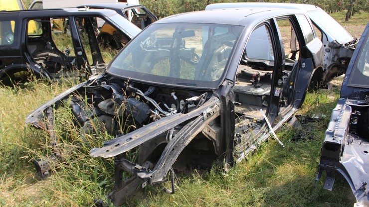 Kujawsko-Pomorskie: policjanci odkryli "dziuplę" samochodową. Na jej terenie były auta z W. Brytanii