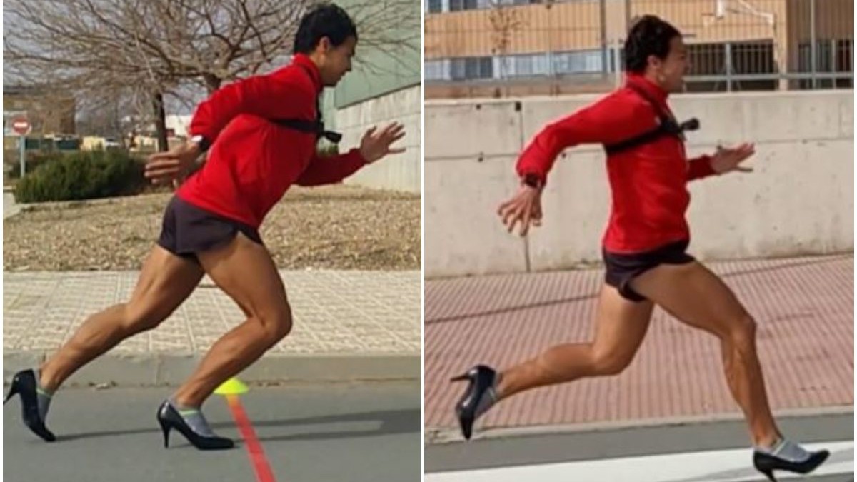 Nowy rekord świata w biegu na szpilkach. 34-letni Hiszpan jest bezkonkurencyjny