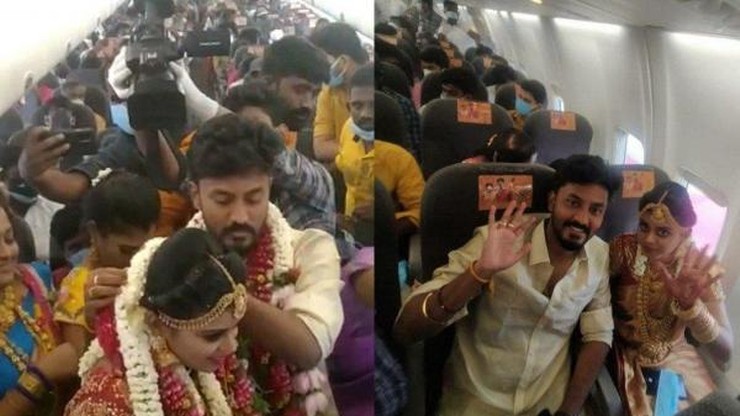 Indie. Wzięli ślub w samolocie, aby ominąć restrykcje. Para zaprosiła 160 gości