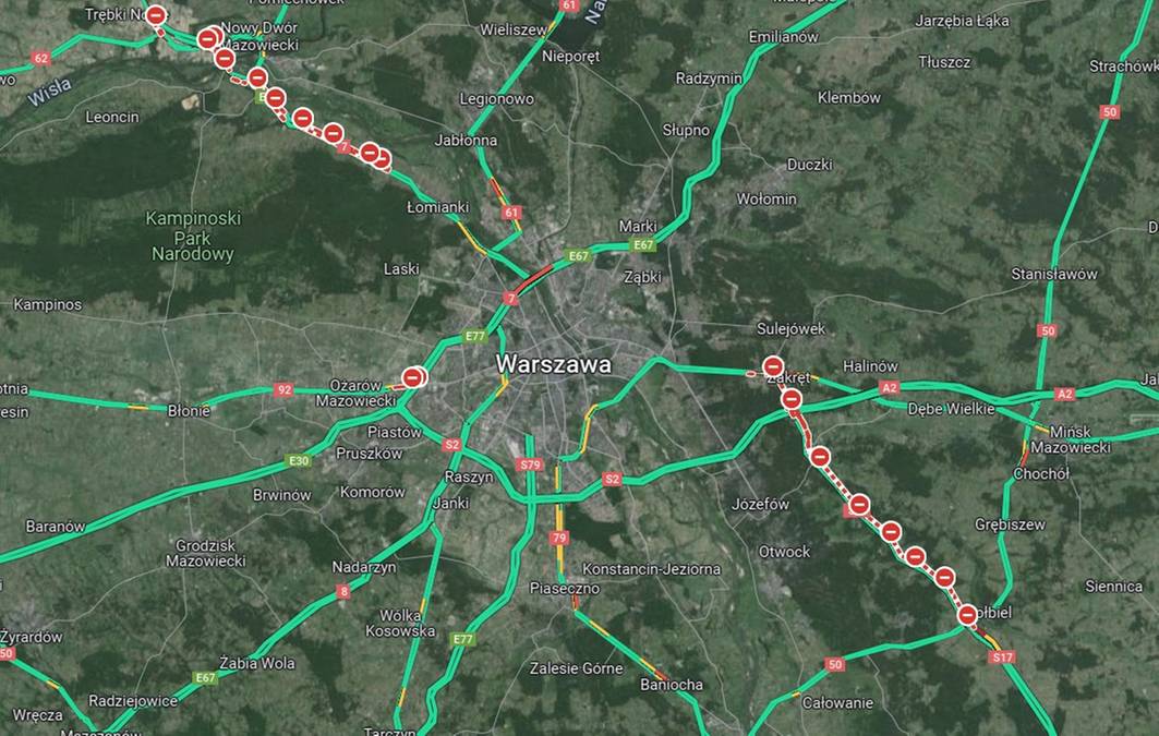 Strajk rolników w Warszawie. Utrudnienia dla kierowców