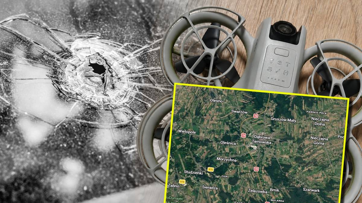 Dron spadł na auto w Dąbrowie Tarnowskiej — 36-latka nie była przygotowana na takie zdarzenie