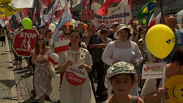 "Aborcja to morderstwo i nazizm". Ulicami Warszawy przeszedł Marsz dla Życia i Rodziny