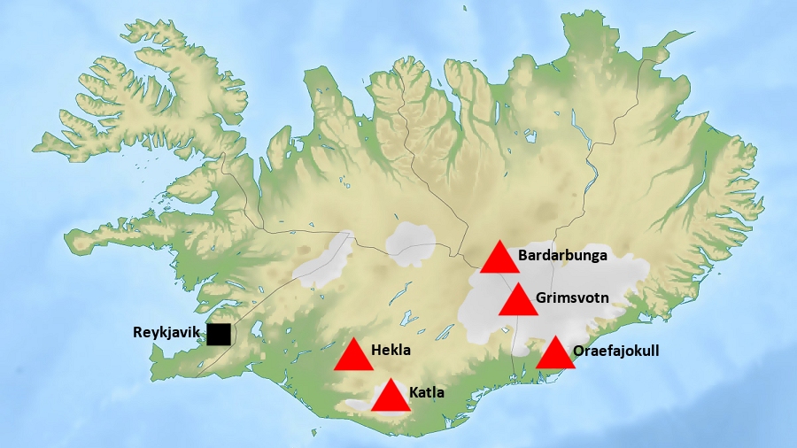 На каком материке находится вулкан гекла. Гора Гекла на карте. Вулкан Гекла на карте Исландии. Вулкан Бардарбунга.