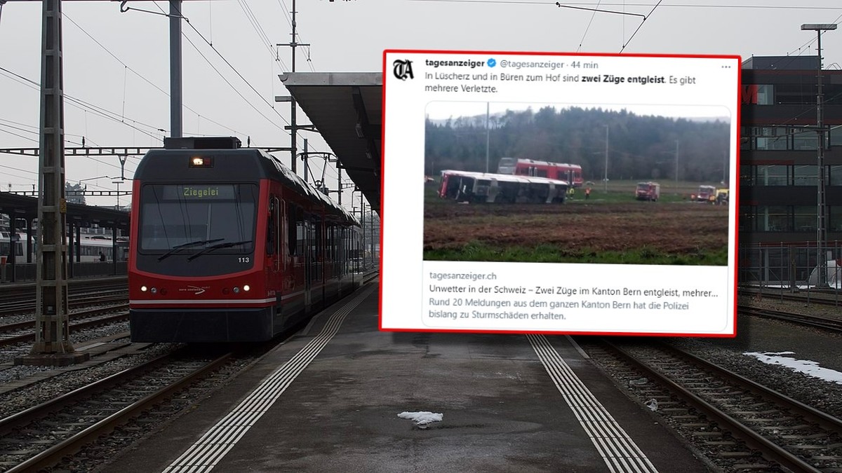 Szwajcaria: Wykoleiły się dwa pociągi. Są ranni