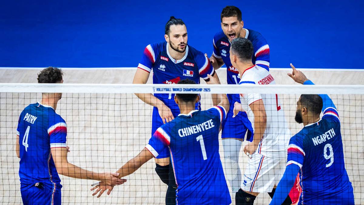 Siatkarze reprezentacji Francji po meczu.