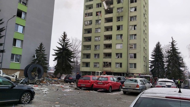 Pożar i wybuch w bloku w Preszowie na Słowacji