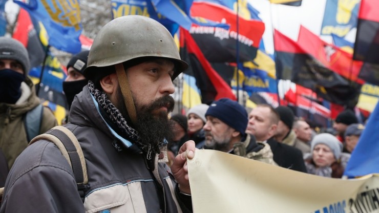 Ulicami Kijowa przeszedł marsz nacjonalistów