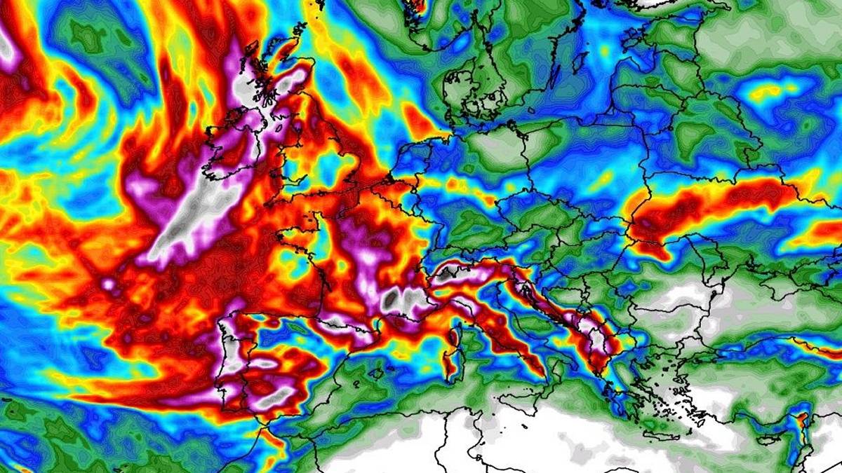 Europę czeka poważne załamanie pogody. Fot. Wxcharts.com