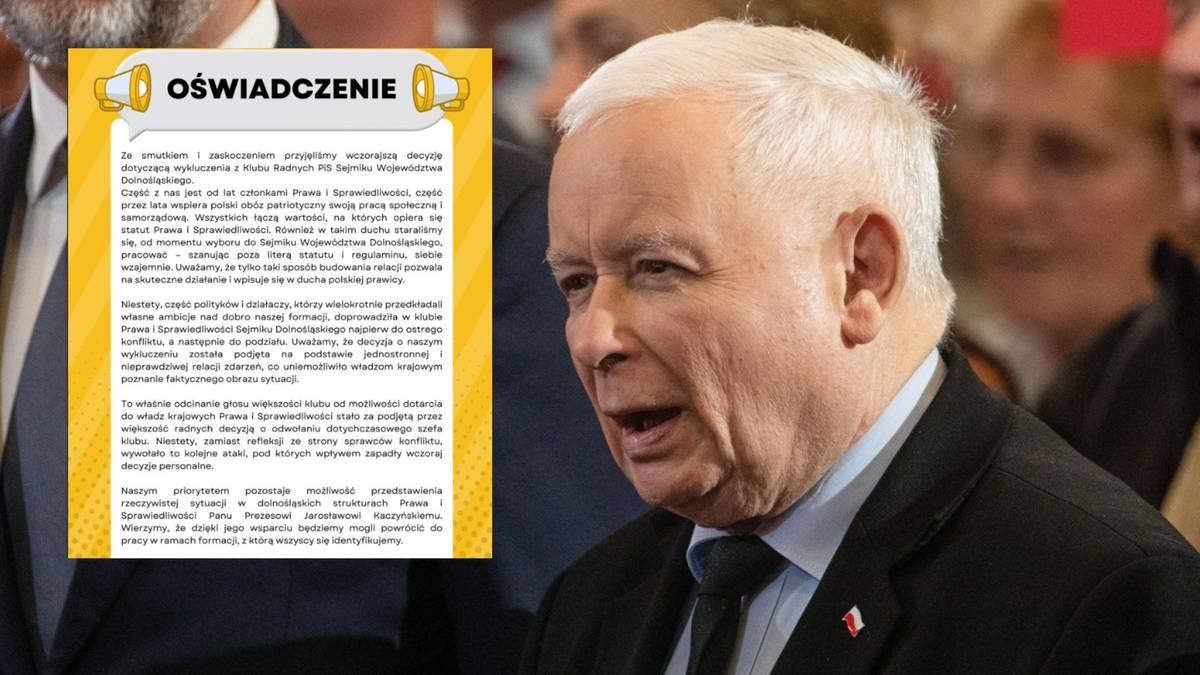 Trzęsienie ziemi w dolnośląskim PiS. Wyrzuceni radni odpowiadają Kaczyńskiemu