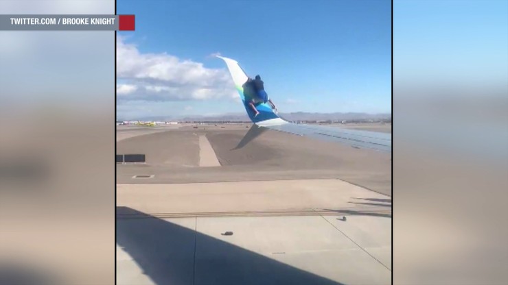 Las Vegas. Pasażer wspiął się na skrzydło samolotu i nie chciał zejść [WIDEO]