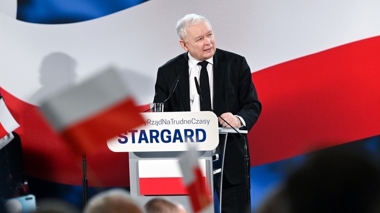 Stargard. Jarosław Kaczyński o tweecie Sikorskiego: Lepiej się Rosji przysłużyć nie można było