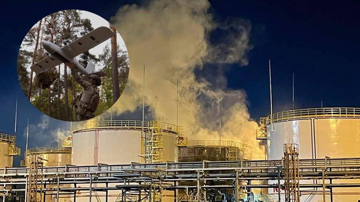 Ukraińskie drony zaatakowały rosyjską rafinerię. Wybuchł pożar, Rosjanie szacują straty