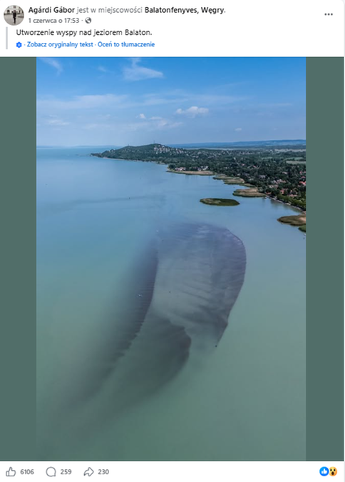 Balaton w obliczu suszy odsłania Małpią Wyspę