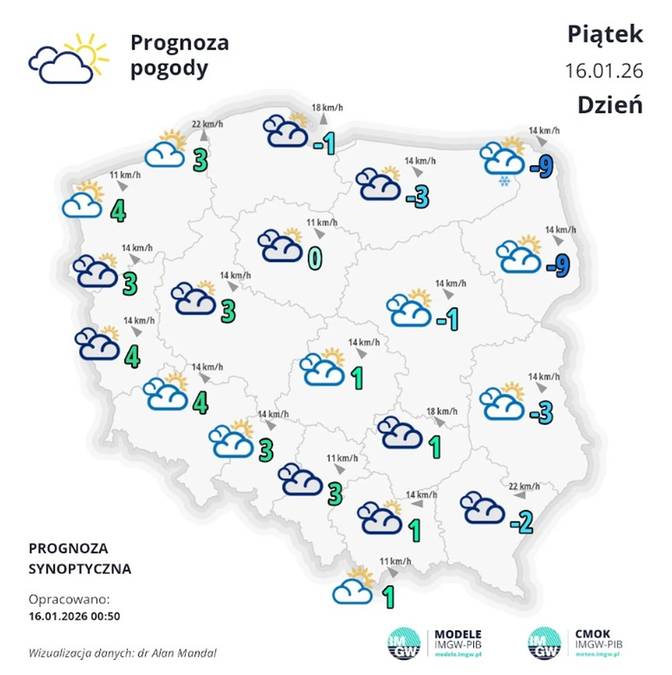Prognoza pogody na piątek: mgły, niskie temperatury i możliwe opady śniegu