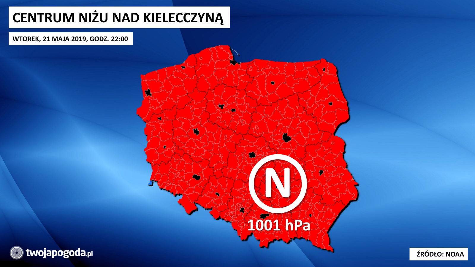 Centrum niżu nad Kielecczyzną