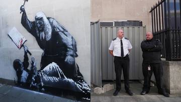 Banksy upomniał się o los protestujących. Jego dzieło zostało ocenzurowane