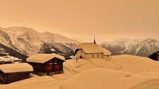 07.02.2021 07:00 W Tatrach spadł pomarańczowy śnieg, a niebo nad Alpami przypomina krajobrazy z Marsa [ZDJĘCIA]