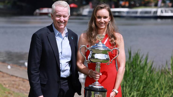 Jelena Rybakina i dyrektor turnieju Australian Open, Craig Tiley