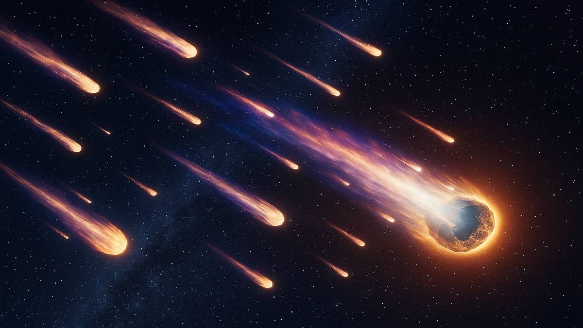 Artystyczna wizja deszczu meteorów na Mazowszu. Fot. TwojaPogoda.pl